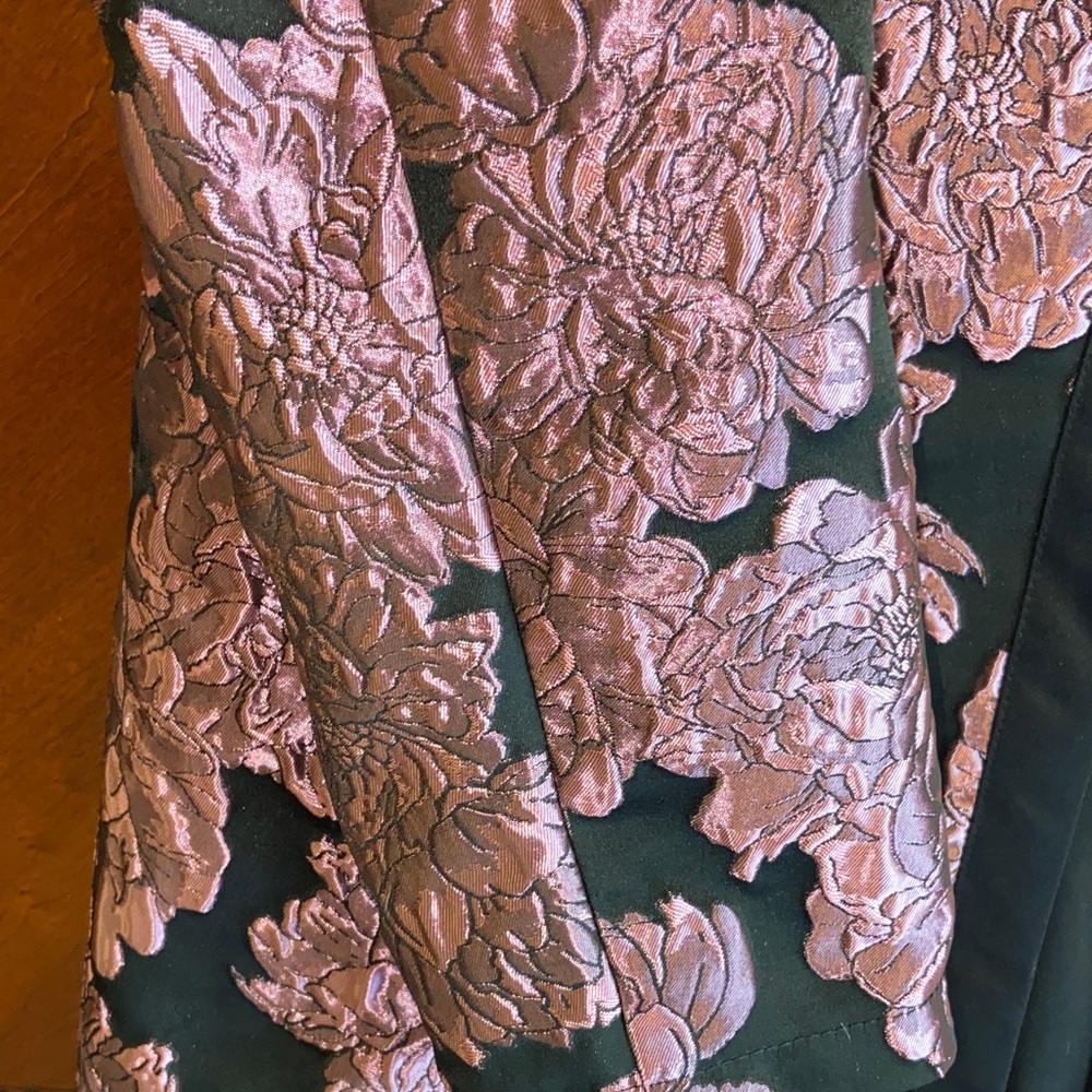 NWT Lulu's Mayia Purple and Black Jacquard Floral Print Long Jacket - Picture 5 of 15